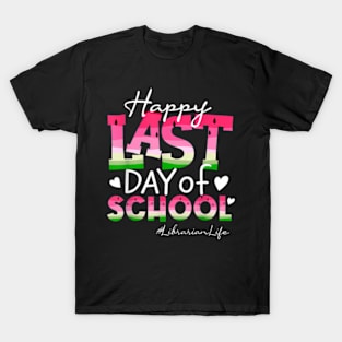 Watermelon Librarian Life Last Day Of School Summer T-Shirt